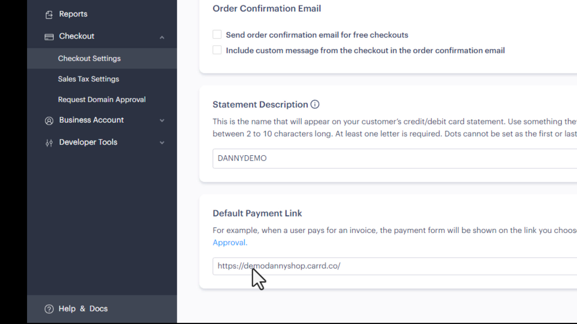 Screenshot of Paddle Checkout Settings