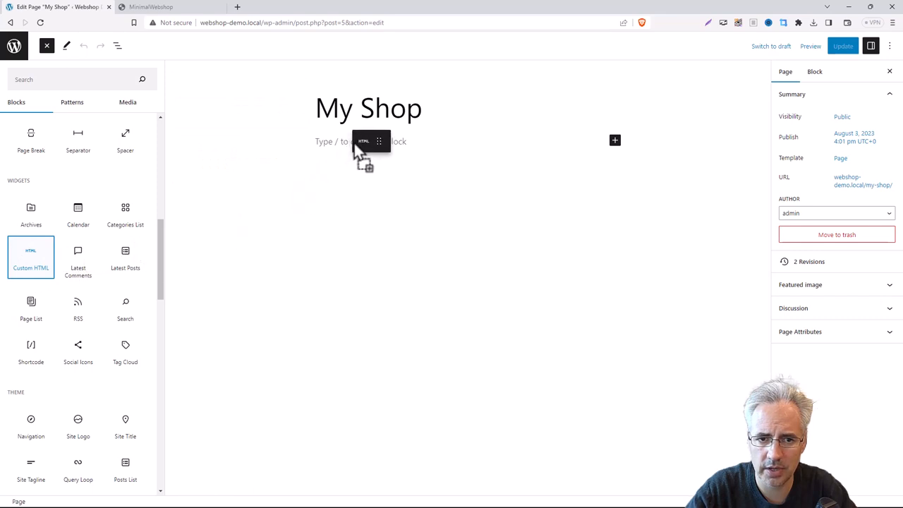 Screenshot of Webshop