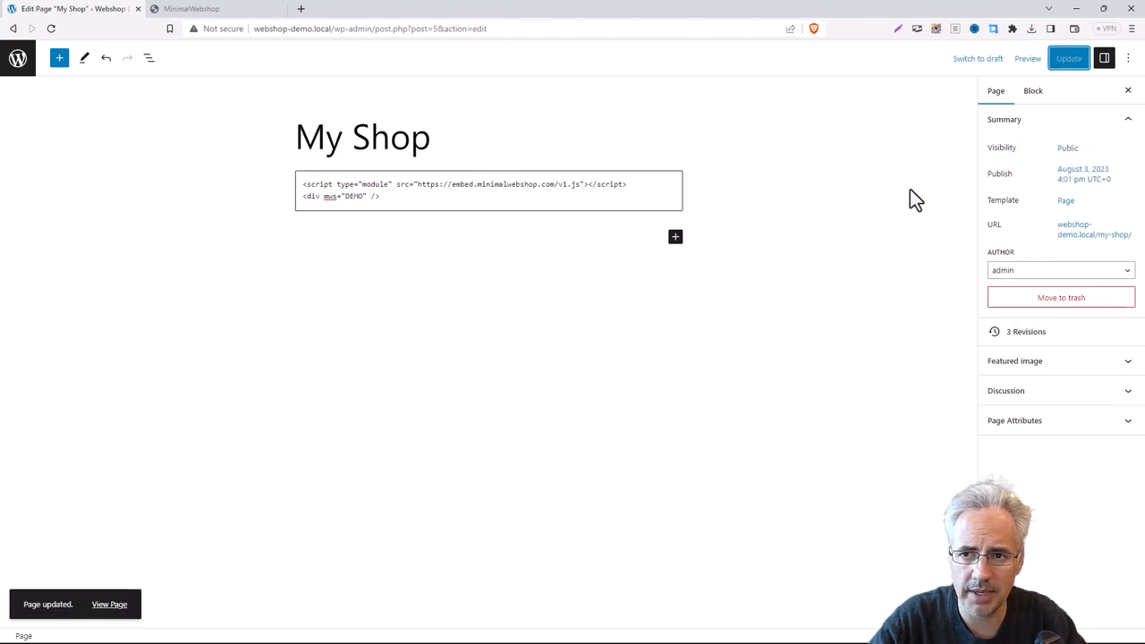 Screenshot of Webshop