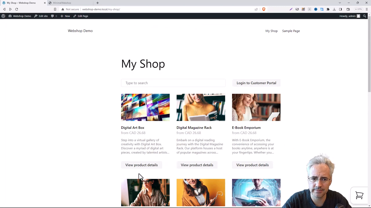 Screenshot of Webshop